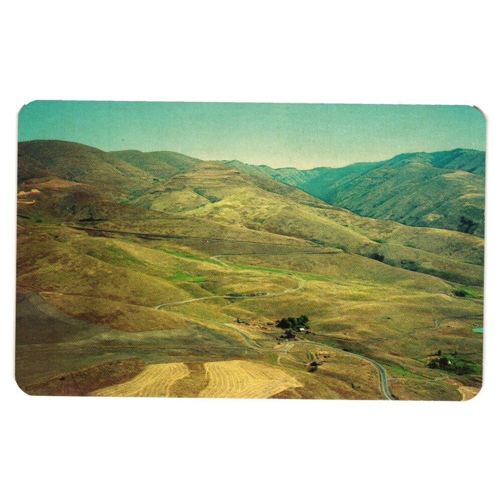 Vintage Postcard White Bird Hill Idaho Switch Back Highway Scenic View Travel